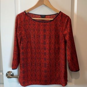Ann Taylor Factory red/navy blouse